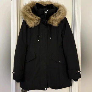 ZARA Weatherproof Jacket with Fur Hood